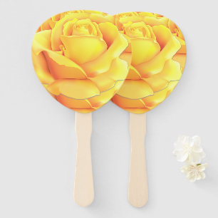 Beautiful Yellow Rose Hand Fan