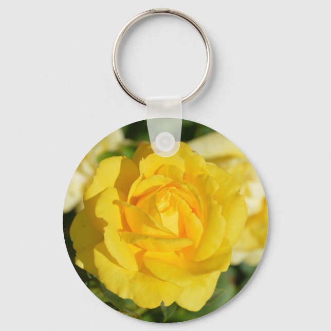 Beautiful yellow rose key ring (Front)