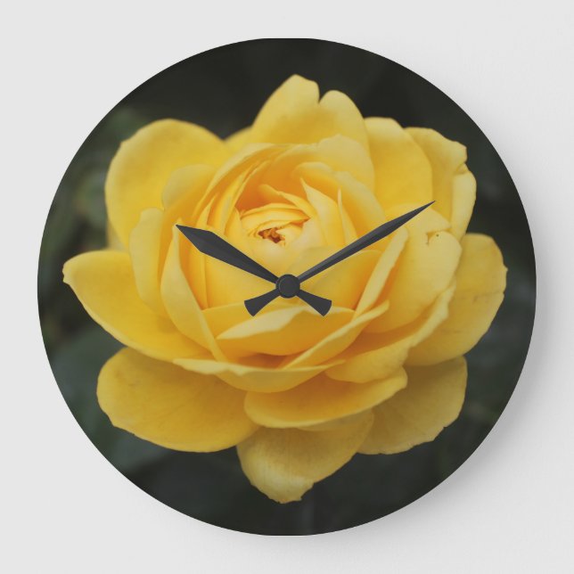 Beautiful Yellow Rose Large Clock (Front)