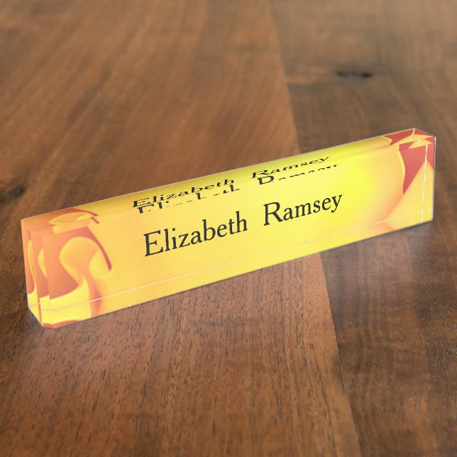 Beautiful Yellow Rose Nameplate (Side)