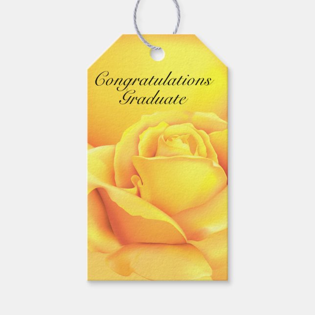 Beautiful Yellow Rose Personalised Gift Tags (Front)
