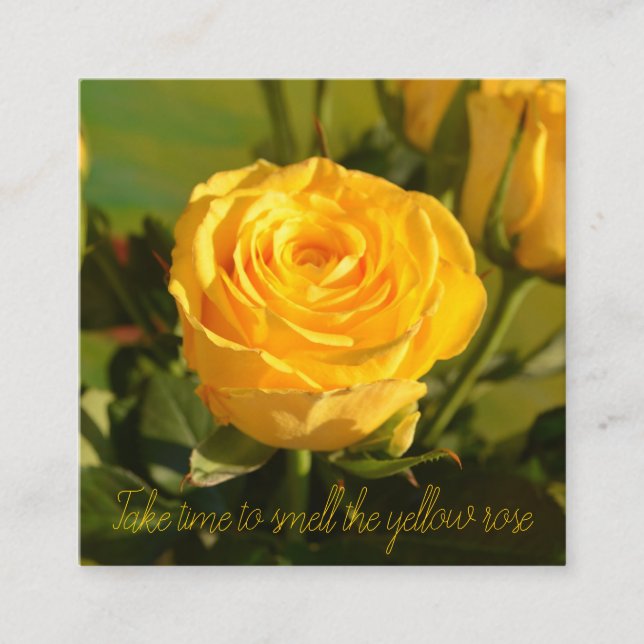 Beautiful Yellow Rose Photo Personalised Enclosure Card (Front)