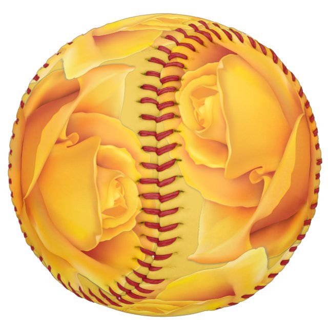 Beautiful Yellow Rose Softball (Angled)