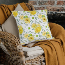 Beautiful Yellow Roses Bouquet Throw Pillow