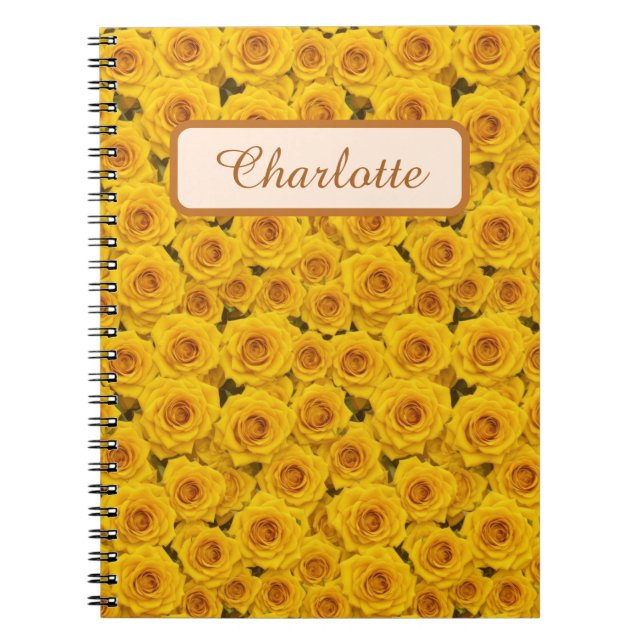 Beautiful Yellow Roses Personalised Notebook (Front)