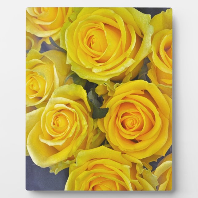 Beautiful yellow roses plaque (Front)