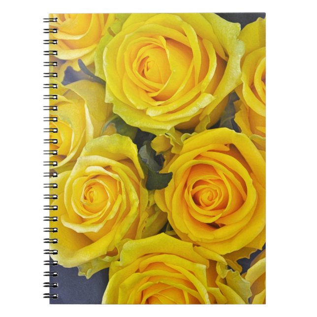 Beautiful yellow roses spiral notebook (Front)