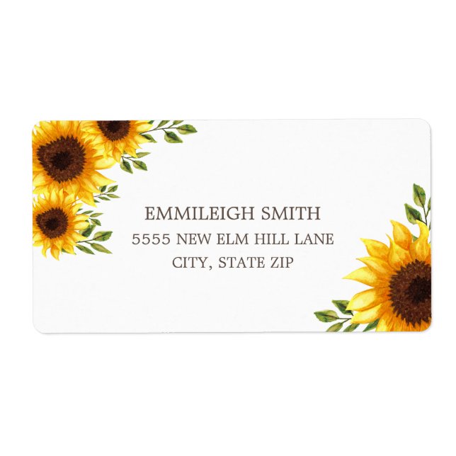 Beautiful Yellow Sunflowers White (Front)