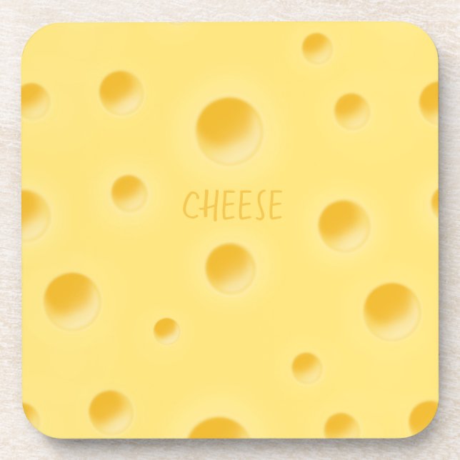 Beautiful Yellow Swiss Cheese Personalised Coaster (Front)