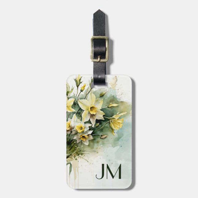 Beautiful yellow water daffodils luggage tag (Front Vertical)