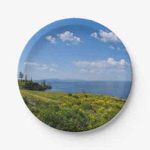 Beautiful Yellowstone Lake Paper Plate