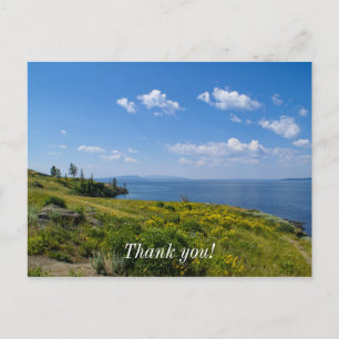 Beautiful Yellowstone Lake Thank You Postcardd Postcard