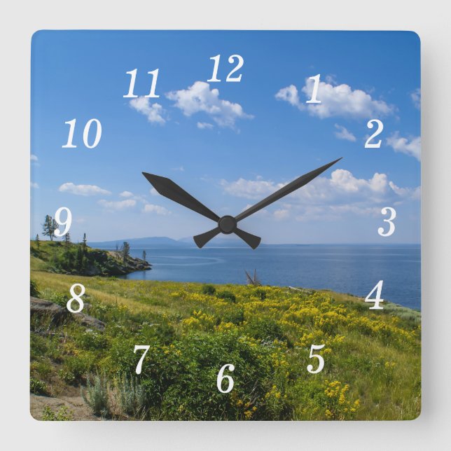 Beautiful Yellowstone Lake Wall Clock (Front)
