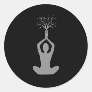 Beautiful Yoga Nature Buddhism Spiritual Tree Classic Round Sticker