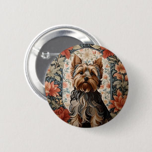 Beautiful Yorkie Yorkshire Terrier Portrait 6 Cm Round Badge