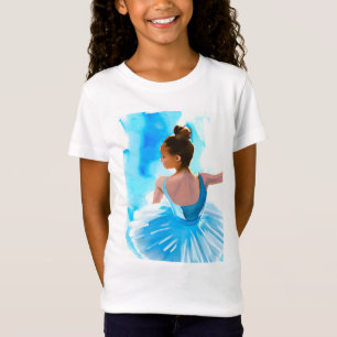 Beautiful Young Ballerina in Blue Kid's T-Shirt