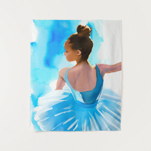 Beautiful Young Ballerina in Blue  Tapestry