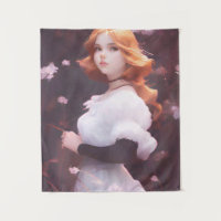 Beautiful Young Girl Amongst Pink Flowers Portrait