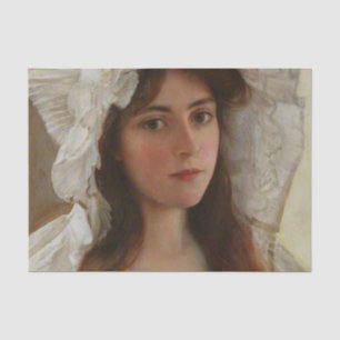 Beautiful young lady by Albert Lynch,vintage art Tissue Paper