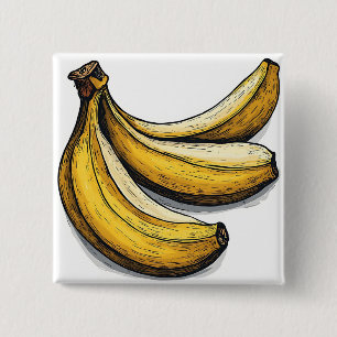 Beautiful Yummy Banana 15 Cm Square Badge