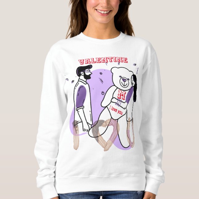 Beautiful zazzer t-shirt design for Valentine's Da Sweatshirt (Front)