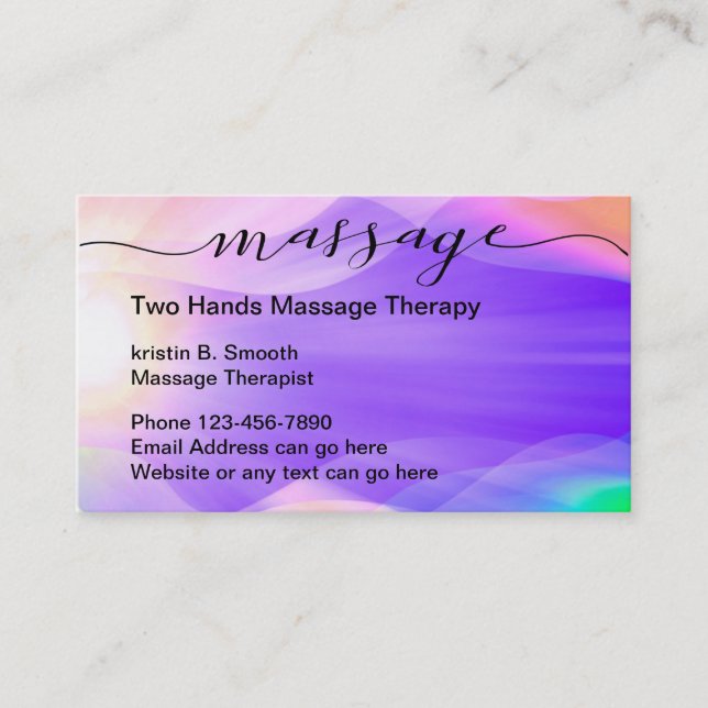 Beautiful Zen Massage Therapy Business Card (Front)