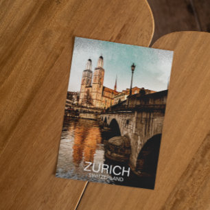 Beautiful Zurich Switzerland City View Postcard