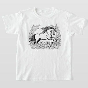 BeautifulHorse & Flowers Paint a T-Shirt