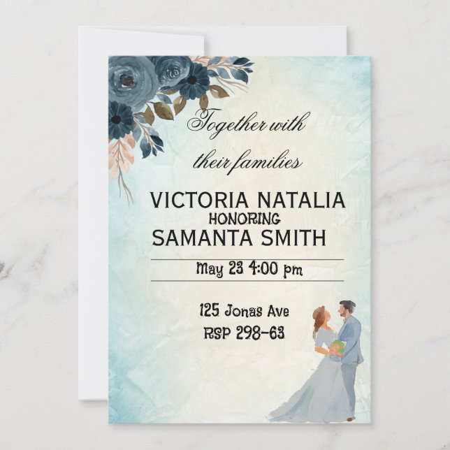 Beautifully and  Personalized Wedding Invitations  (Front)