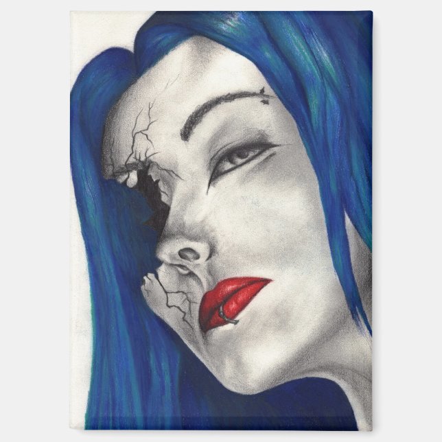 Beautifully Broken Fantasy Goth Horror Surreal Art Magnet (Front)