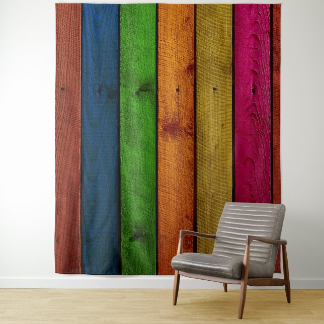 beautifully coloured wooden planks tapestry (In Situ)