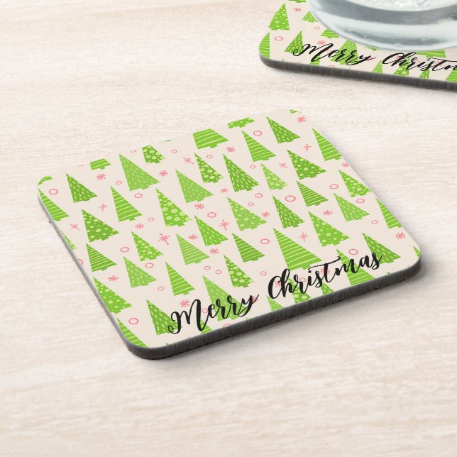  Beautifully Decorated Christmas Tree Coaster (Left Side)