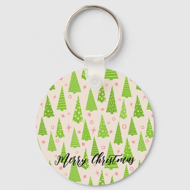 Beautifully Decorated Christmas Tree Key Ring (Front)