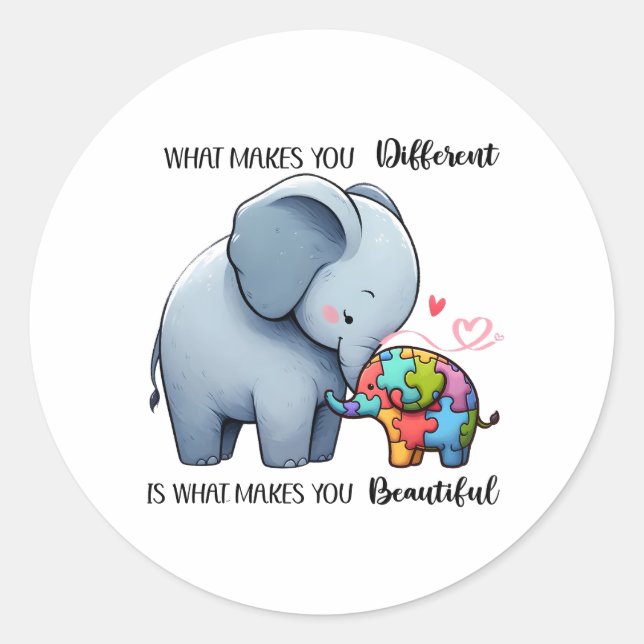 "Beautifully Different – Autism Awareness Stickers (Front)
