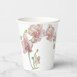 Beautifully Hand Drawn Orchid Paper Cups