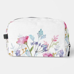 Beautifully Hand Painted Floral Print Design Dopp Kit
