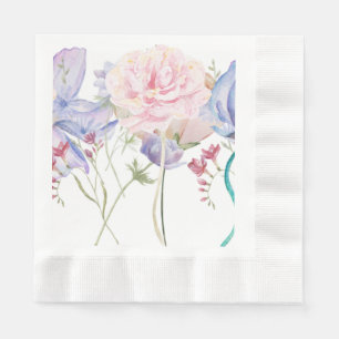 Beautifully Hand Painted Floral Print Napkin
