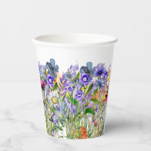 Beautifully Hand Painted Floral Print Paper Cups
