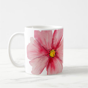 Beautifully Hand Painted Pink Wild Flowers Coffee Mug
