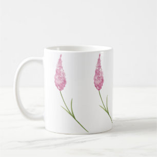 Beautifully Hand Painted Pink Wild Flowers Coffee Mug