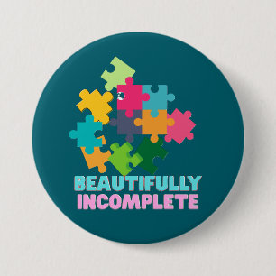 Beautifully Incomplete Colourful Puzzle Piece 7.5 Cm Round Badge