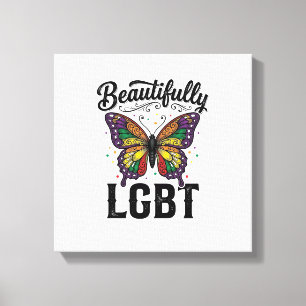 Beautifully LGBT Butterfly Vintage Pride Shirt_1 Canvas Print