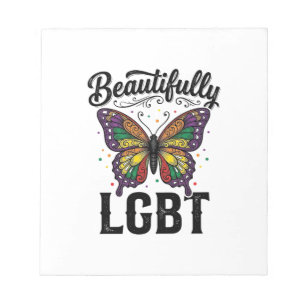 Beautifully LGBT Butterfly Vintage Pride Shirt_1 Notepad