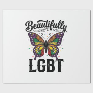Beautifully LGBT Butterfly Vintage Pride Shirt_1 Wrapping Paper
