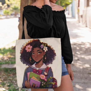 Beautifully Smart African-American Teen Student Tote Bag