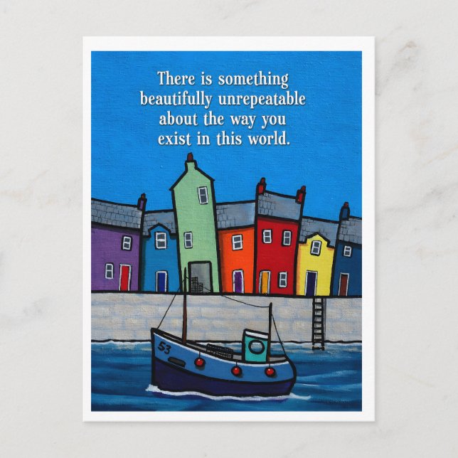 Beautifully Unrepeatable Inspirational Coastal Postcard (Front)