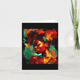 Beautuful black art african american woman card