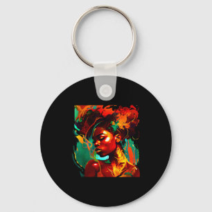 Beautuful black art african american woman key ring