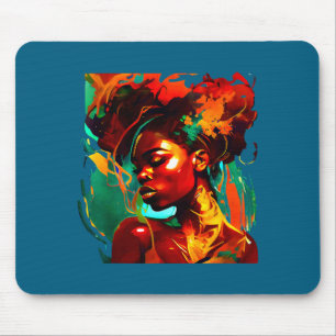 Beautuful black art african american woman mouse pad