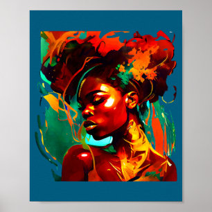 Beautuful black art african american woman poster